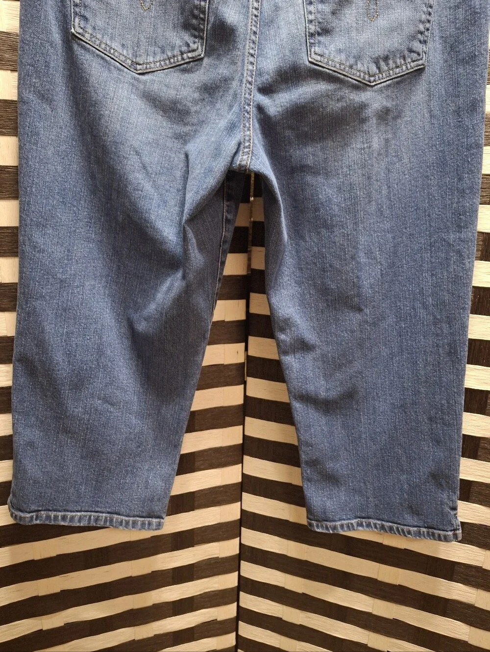 Y2K Lauren Jean Co. Crop Wide Leg Capri Denim Jeans Thailand Made Women Size 14 - Picture 8 of 16
